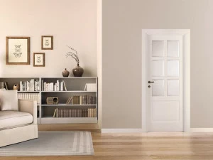 LEGNOFORM Лакированная дверь из массива дерева и стекла Prima