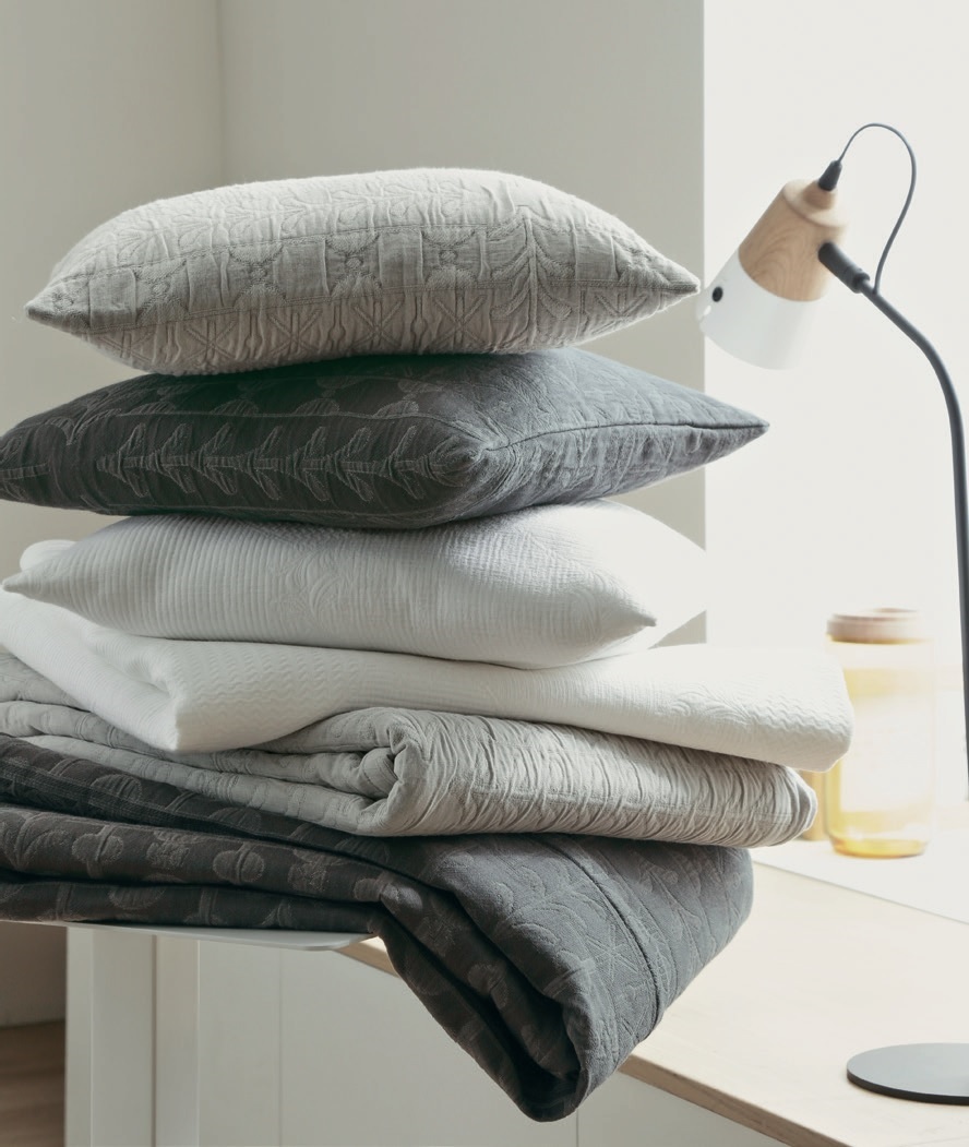 ULYSSE_250 покрывало 250/250 темно-серый хлопок пике Blanc des Vosges Santreyd 