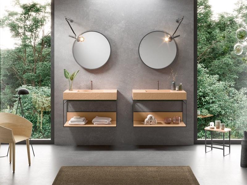 Acquabella Подвесная тумба под умывальник из Акрона © с вешалкой для полотенец Integra sun-id-1430452 - Вид №1