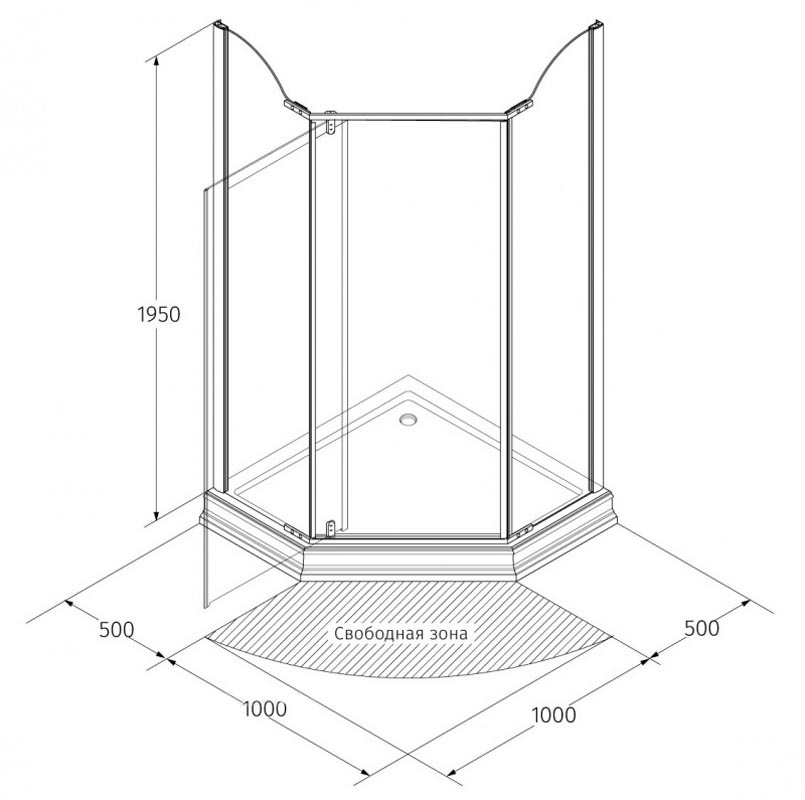 Душевой уголок MIGLIORE Diadema, 105 х 105 см ML.DDM-22.811 TR.BR/DX - Вид №2
