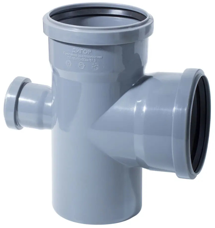 ПОЛИТЭК Крестовина канализационная 110x110x50/87° для разветвления труб 81965320