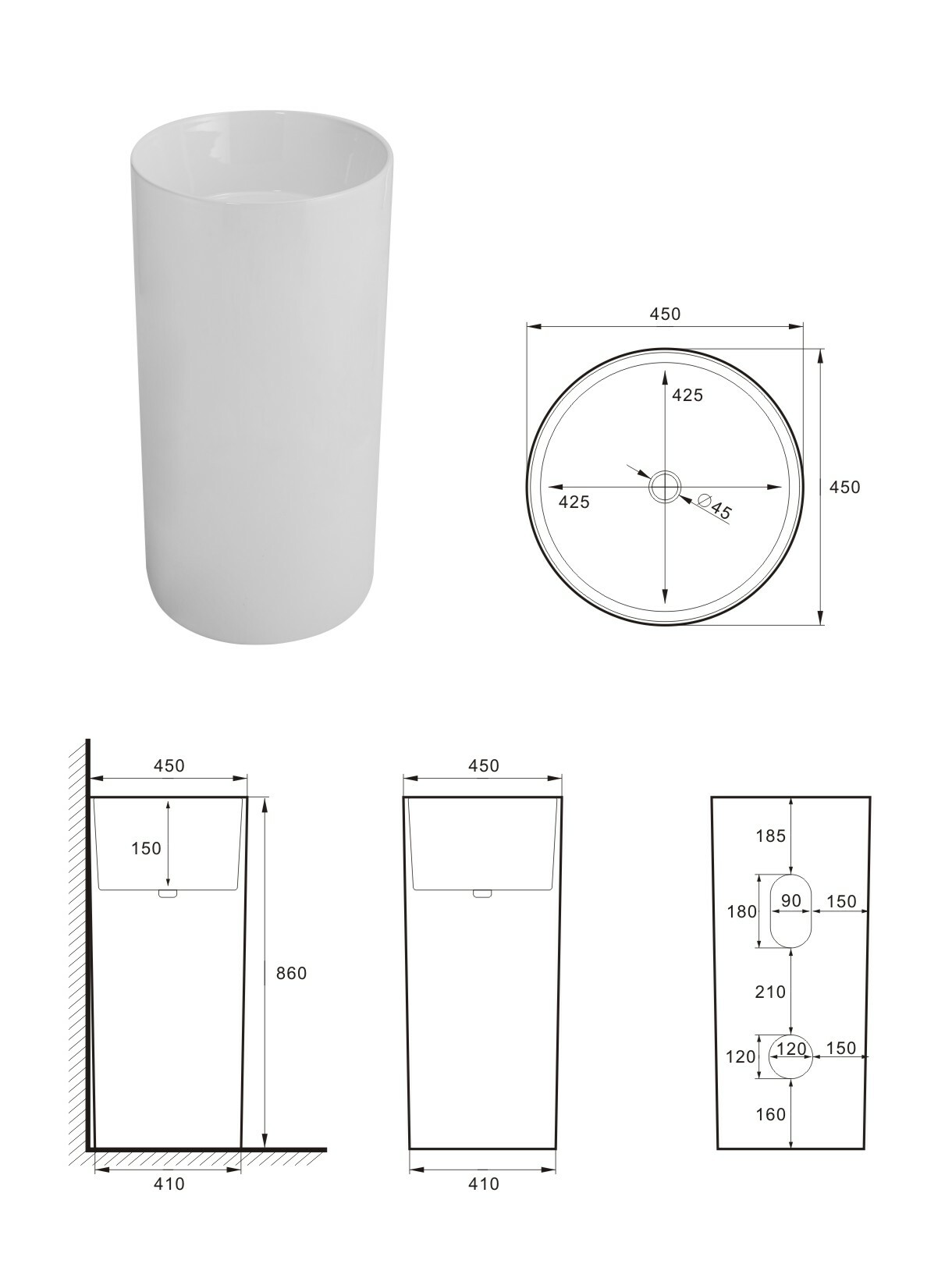 Напольные раковины SL-4014MB SANTILINE  - Вид №2