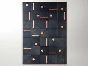 DE CASTELLI Панель из черного листа со вставками из матовой меди Deframe