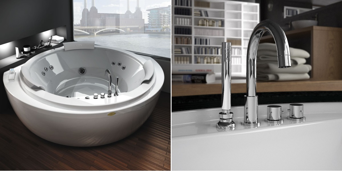 Ванна угловая с гидромассажем "BASE" Nova Corner 9H43-552A Jacuzzi 9H43552A - Вид №1