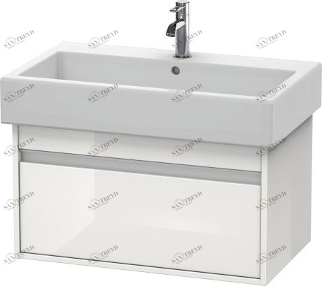 KT668702222 Тумбочка подвесная Ketho #KT6687 750 x 440 мм Белый глянцевый декор Duravit