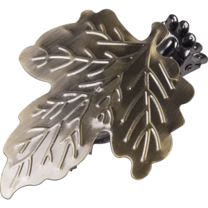 Клипса «Лист», цвет золото антик