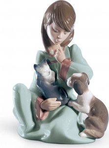 10668974 LLADRO Фигурка Lladro "Не буди!" 10x14см Фарфор