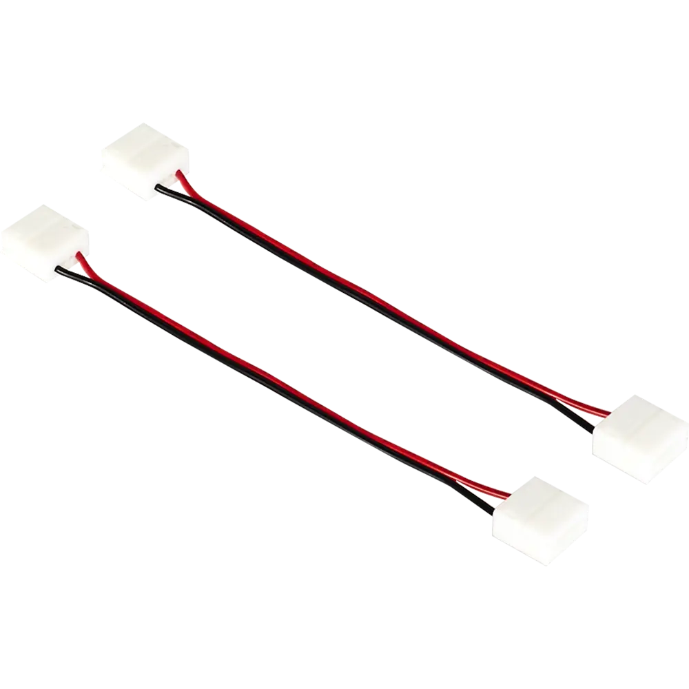Коннектор для одноцветной светодиодной ленты 12-24В 10мм IP65 2 клипсы с проводами контакты по центру 17677237 STLM-2112146 APEYRON 