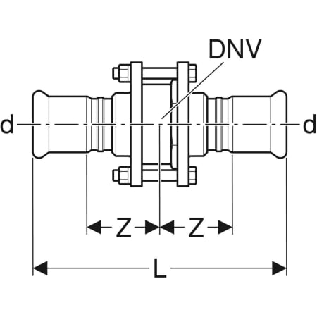 GEBERIT 92145 Обратный клапан Geberit Mapress из нержавеющей стали с фланцевым соединением  - Вид №2
