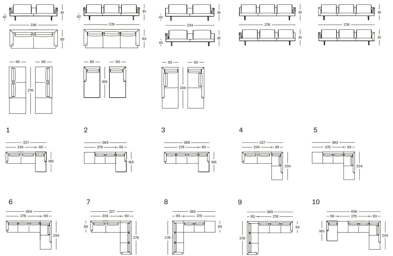 Zanotta Угловой диван в коже sun-id-1379019 - Вид №1