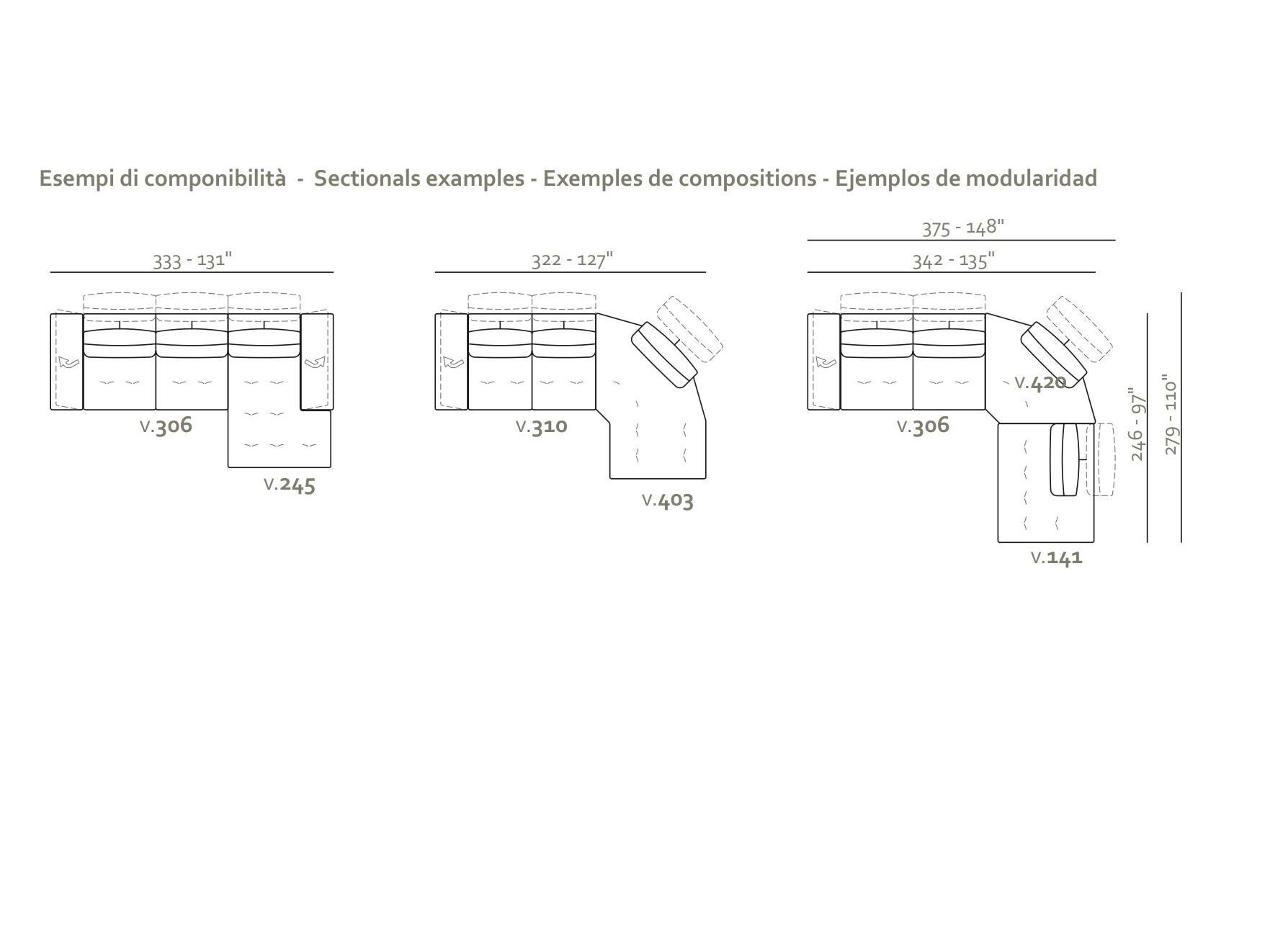 Ткань линейный диван Max Divani ENEA ARCH-00085651 - Вид №5