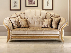 3-местный классический стиль ткань Капитон диван
