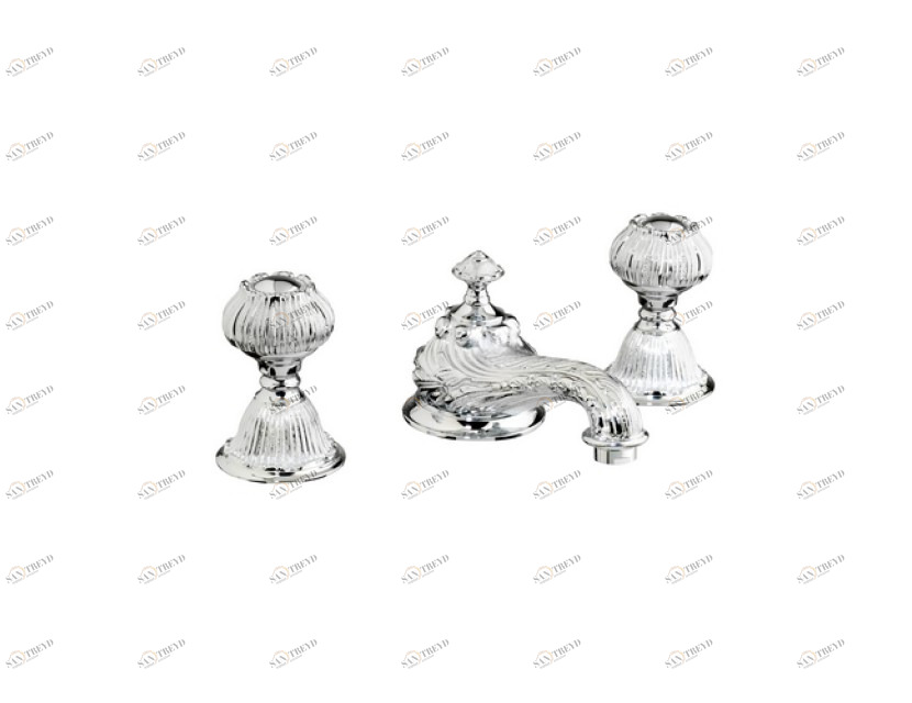 230401.A030.00 Раковина с тремя отверстиями и сливом click-clack Золото 24К Mestre Versailles