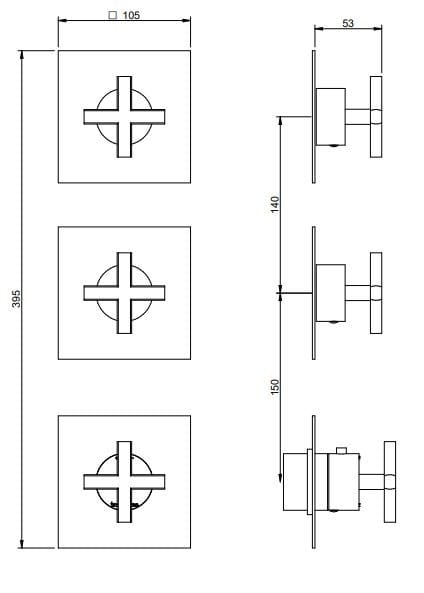 Латунный термостатический смеситель для душа Rubinetterie Treemme ARCH-00007902 - Вид №1