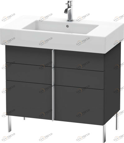VE641304949 Vero Тумбочка напольная Графит матовый, декор Duravit
