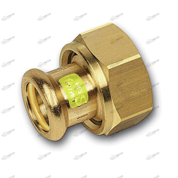 1113591212 SANHA 11359G пресс-фитинг газ, бронза, разъемн.соед.с плоск.упл. 12x1/2 мм 