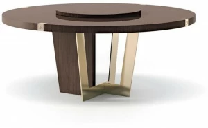 Carpanese Home Круглый деревянный стол с ленивой сьюзан Contemporary 7915