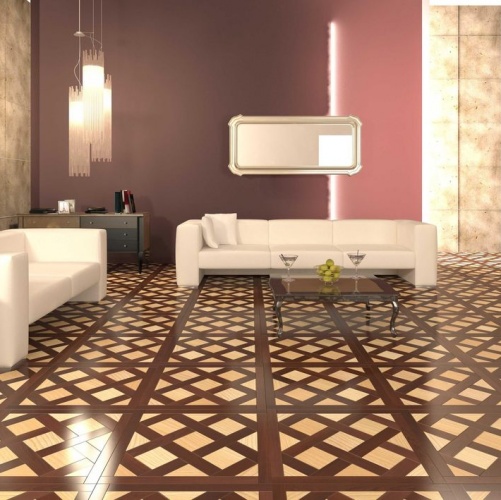 Модульный паркет Da Vinci -термо Гранд Ясень Натур (Гладкая) 619х619 мм 2600600116 - Вид №1