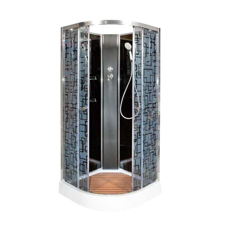 ЕМ1510 с электрикой (эл.) Душевая кабина DETO Серия EM BМ1510 N (без крыши) BLACK