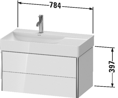 XS416802222 XSquare Тумбочка подвесная Белый глянцевый декор Duravit - Вид №1