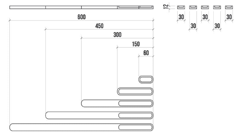 Утопленная мебельная ручка Corian® AMOSDESIGN LINIE 3 ARCH-00117477