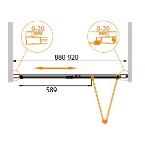 Душевая дверь в проем CEZARES RELAX-BS-90-C-Bi - Вид №2