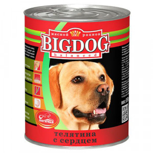 ПР0049098 Корм для собак Big Dog Телятина с сердцем банка 850г ЗООГУРМАН