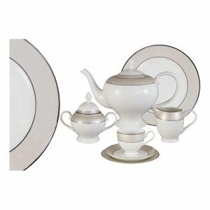 Сервиз чайный фарфоровый белый на 12 персон, 40 предметов "Антуанетта" ANNA LAFARG EMILY АНТУАНЕТТА 00-3946876 Белый
