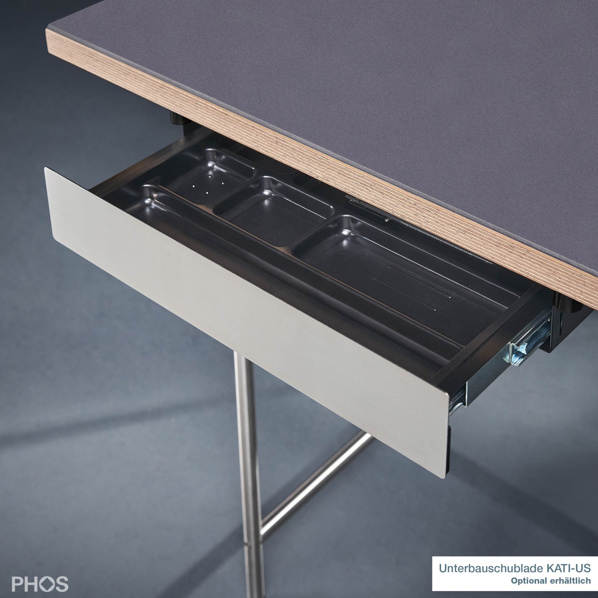 KATI-S1-160x80-L4178 Стол Карлсруэ - письменный стол со столешницей из линолеума - 160 х 80 х 75 см. PHOS  - Вид №6