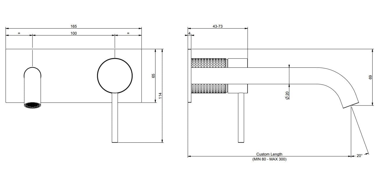 Смеситель для раковины из нержавеющей стали с пластиной Gessi Messi316 ARCH-00088849 - Вид №1