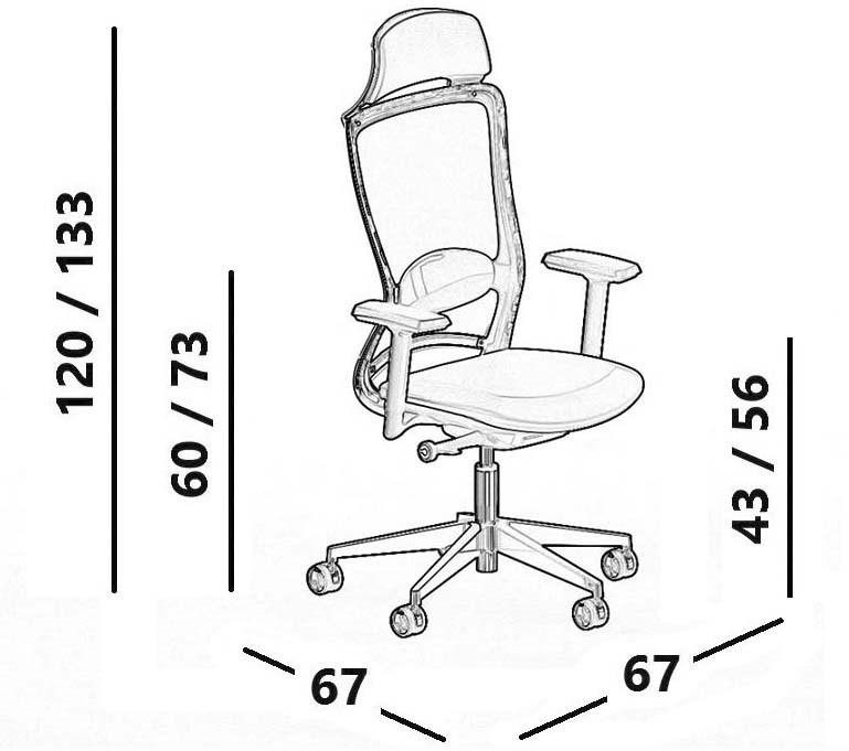 Luxy Кресло руководителя с поворотной сеткой и подголовником Pop Pp1 - Вид №16