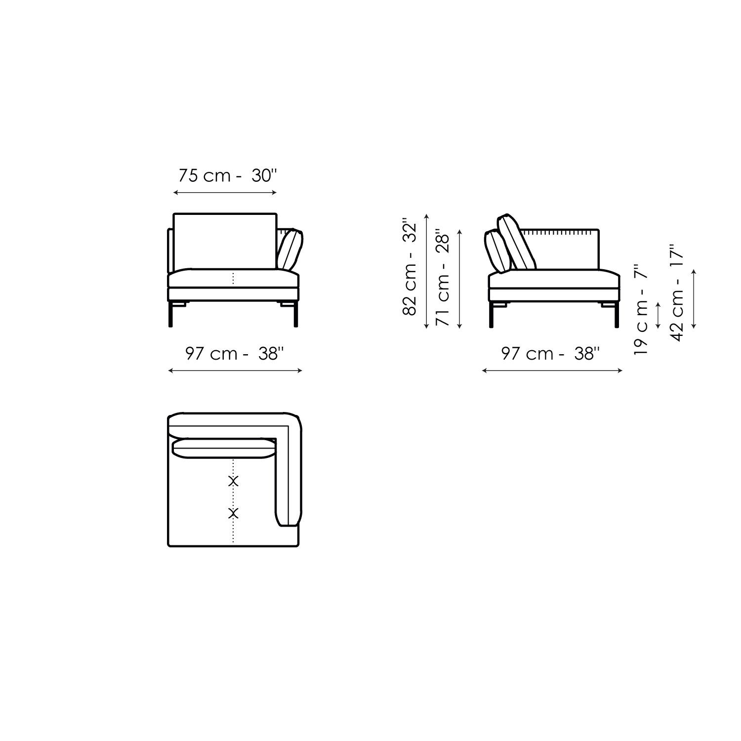 Тканевый диван с полуостровом BONALDO ALIANTE ARCH-00041242 - Вид №23