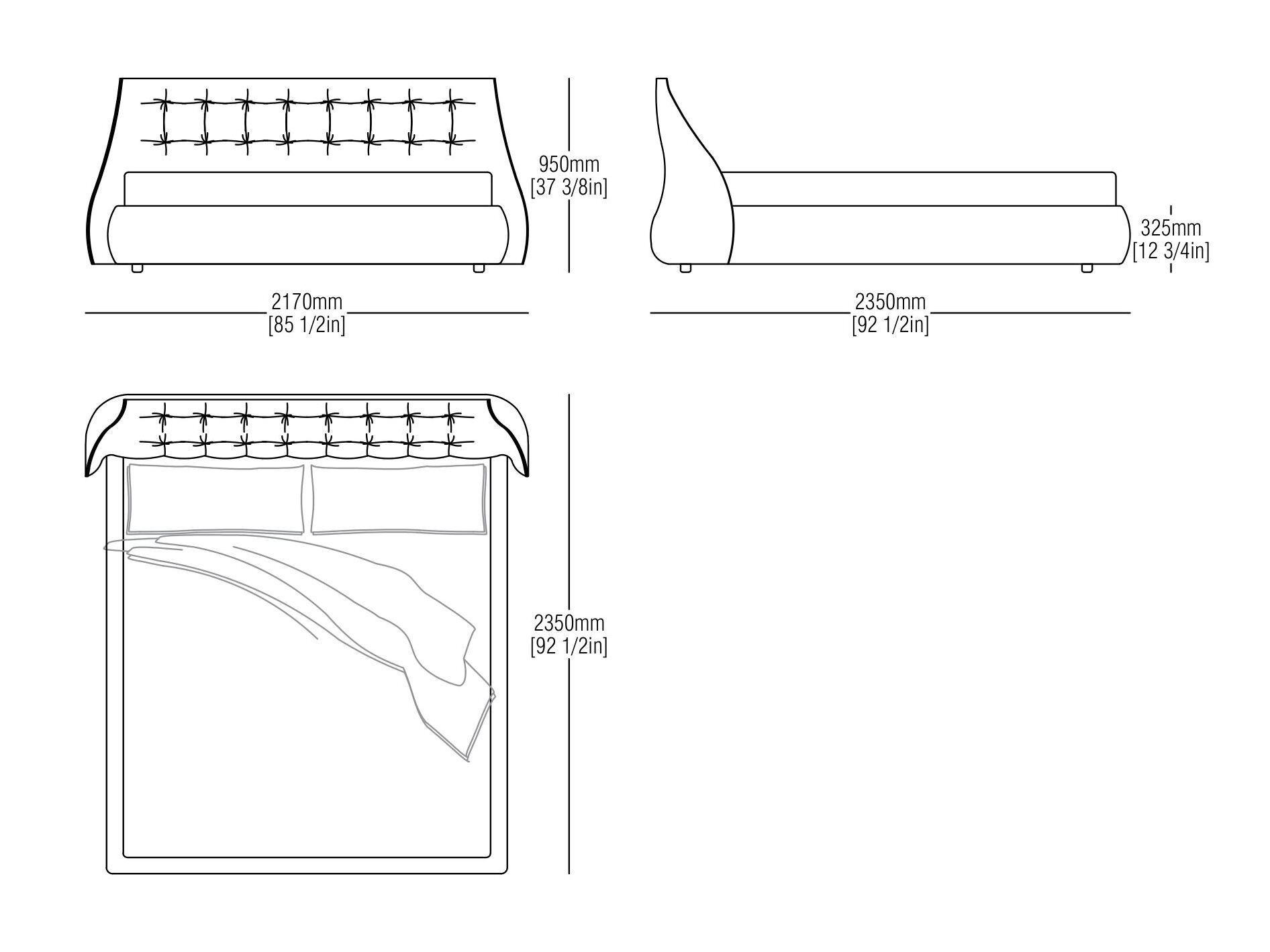 Замшевая кровать с капитонным изголовьем MisuraEmme SUMO ARCH-00092663 - Вид №4