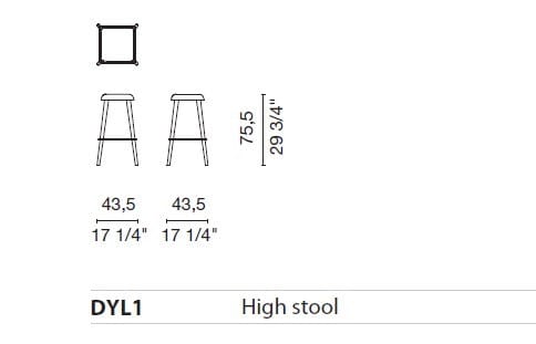 Высокий барный стул CAPPELLINI DADDY ARCH-00005465