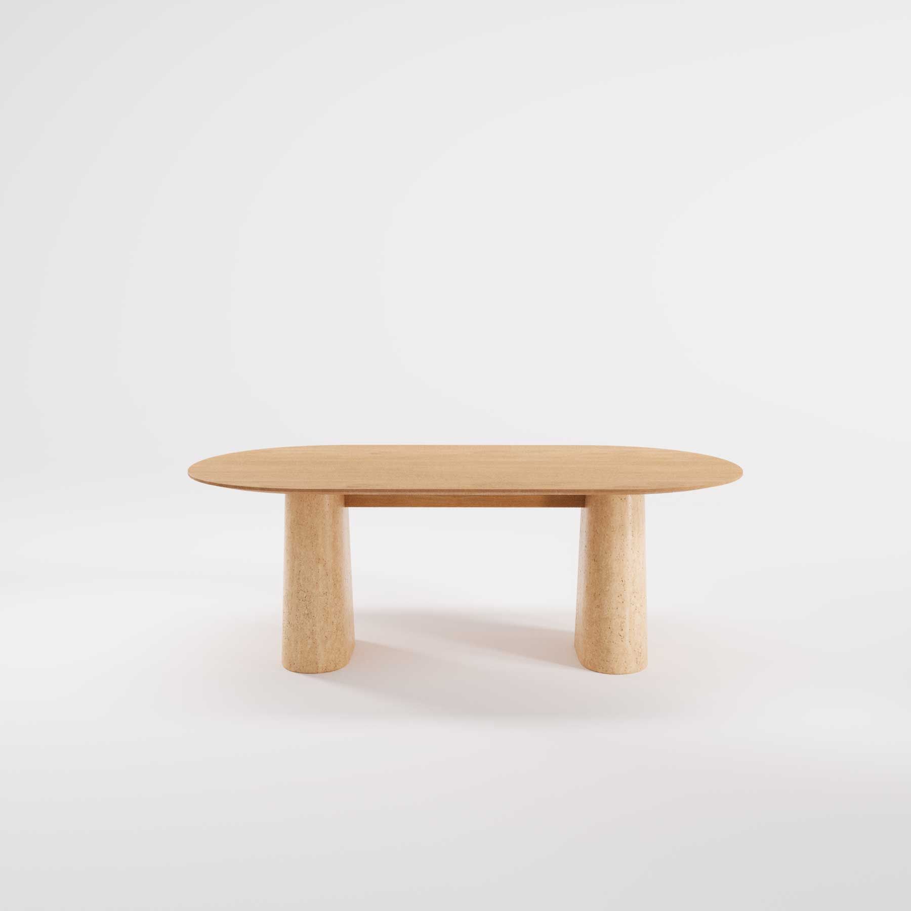 Деревянный овальный стол с травертиновым основанием Wewood Anchor ARCH-00015145 - Вид №2