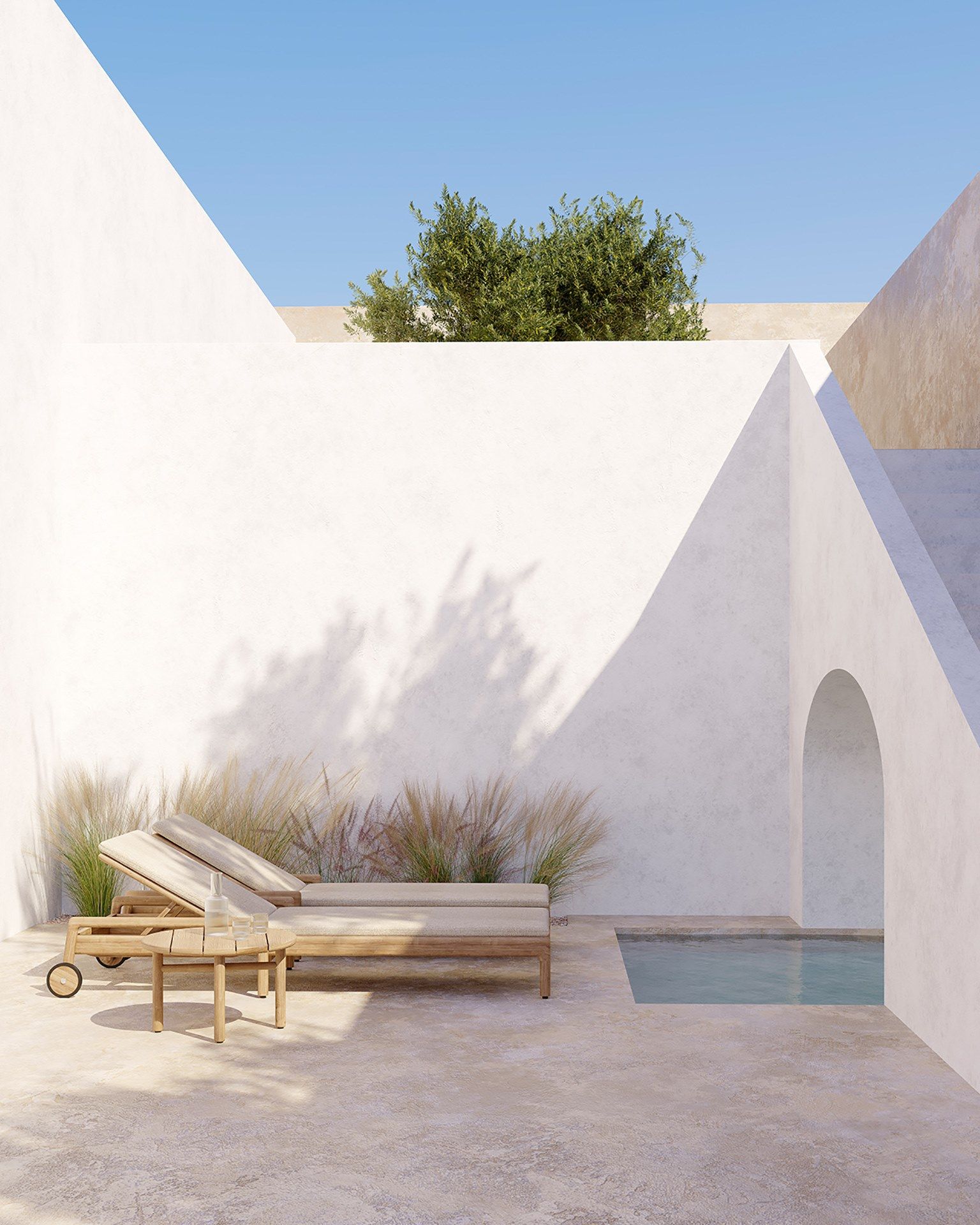 Садовая кровать с откидной спинкой из тикового дерева с колесами Ethnicraft Джек ARCH-00096515 - Вид №14