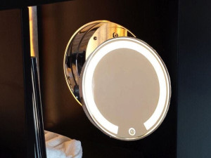 Золото отделка стены утопленное круглое увеличительное зеркало