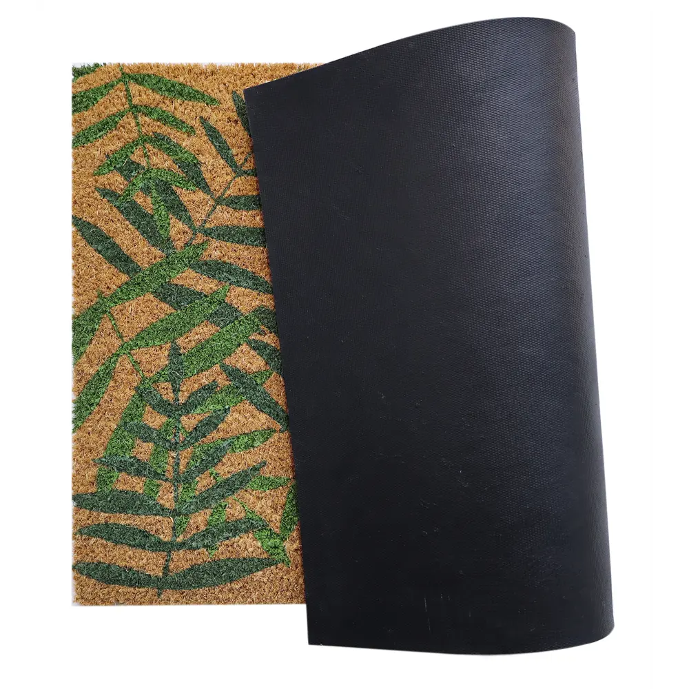 Коврик декоративный кокос Velcoc Kera Leaves 40x75 см цвет бежевый/зеленый STLM-2065214 - Вид №4