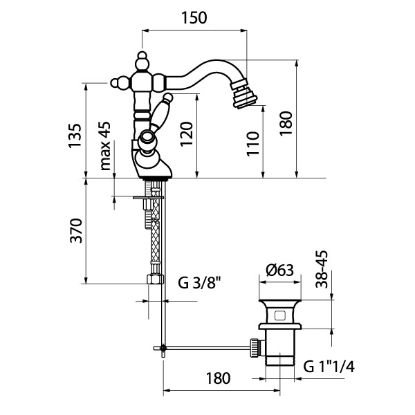 DO710402010 Смеситель для биде Webert Dorian - Вид №1
