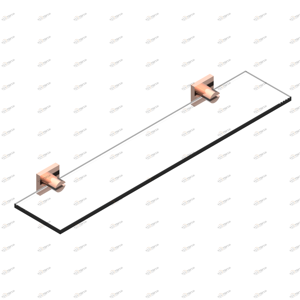 G04-564 Полка стеклянная 60 cм с кронштейнами Thg-paris Pure Розовое золото G04-564 CAT.F