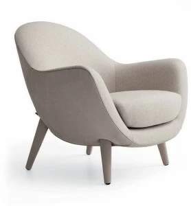 Poliform Кресло с обивкой из ткани с подлокотниками Mad