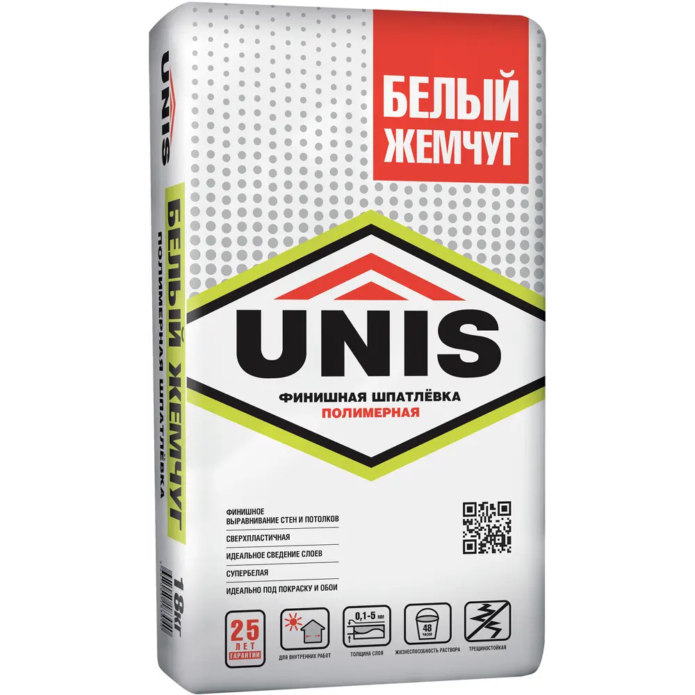 Шпатлевка финишная полимерная Unis Белый жемчуг 18 кг STLM-2114792
