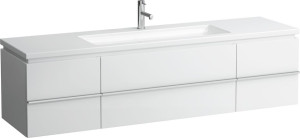 H4013620755191 Шкафчик под раковину с сифоном, экономящим пространство, для раковин 816438, 2 выдвижных ящика, 2 дверцами, 2 стеклянные полки LAUFEN PRO