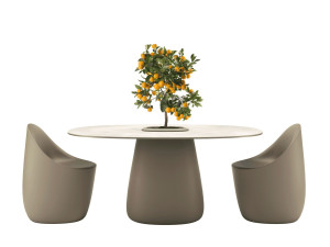 Овальный стол из ламинированной керамики