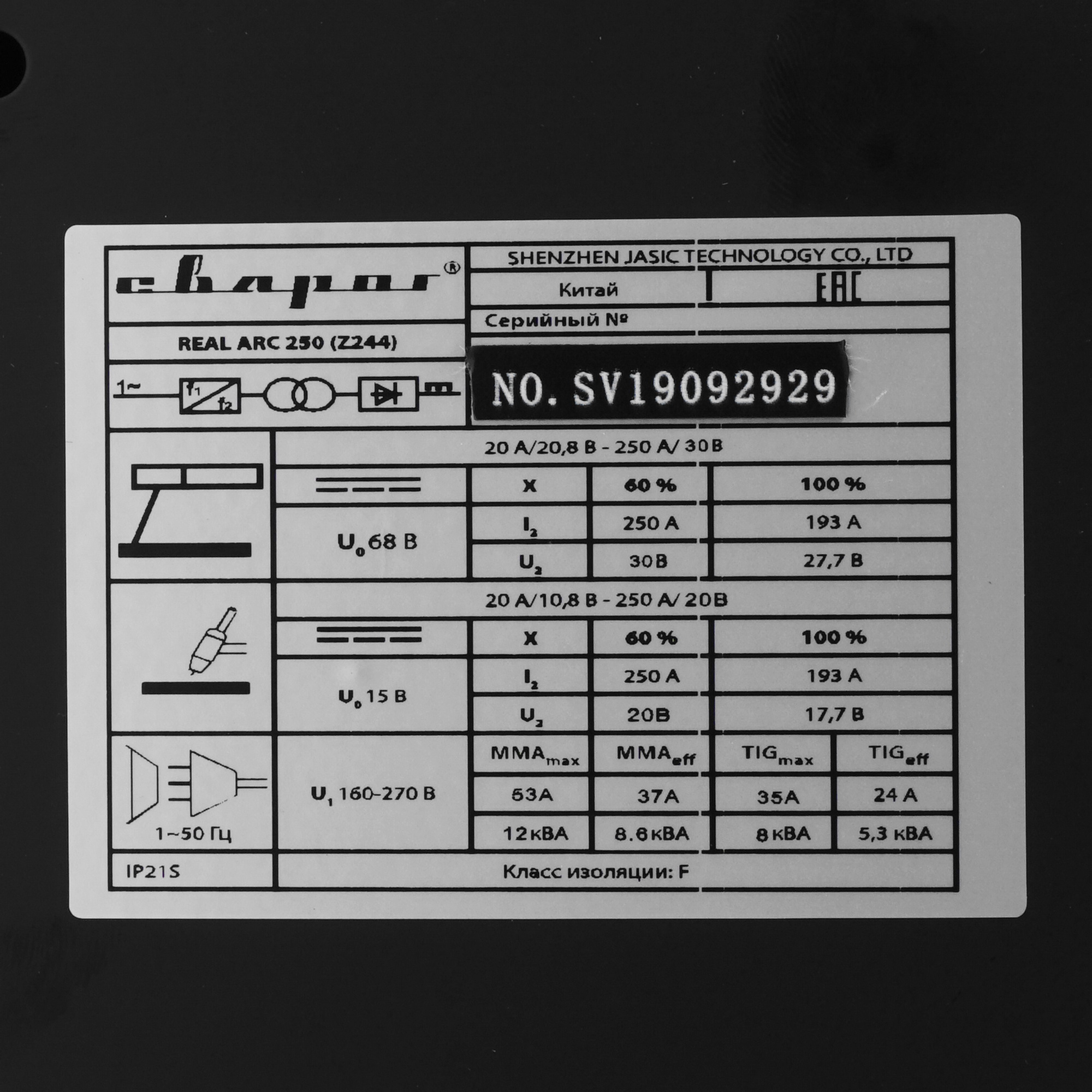 Сварочный аппарат Сварог REAL ARC 250 (Z244) 8120325 STDN-0072529 - Вид №4