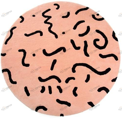 Deadgood Круглый шерстяной коврик ручной работы с геометрическими мотивами sun-id-1426523