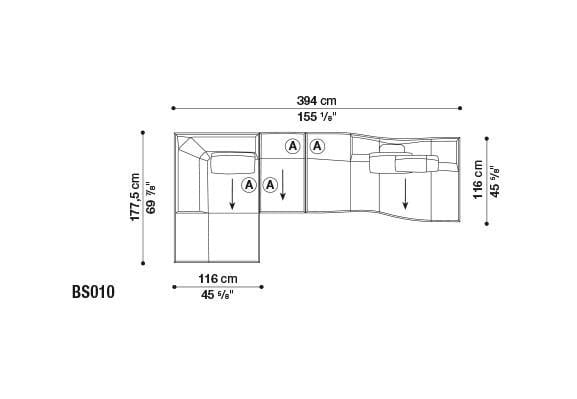 Угловой диван из ткани B&B Italia ARCH-00127003 - Вид №25