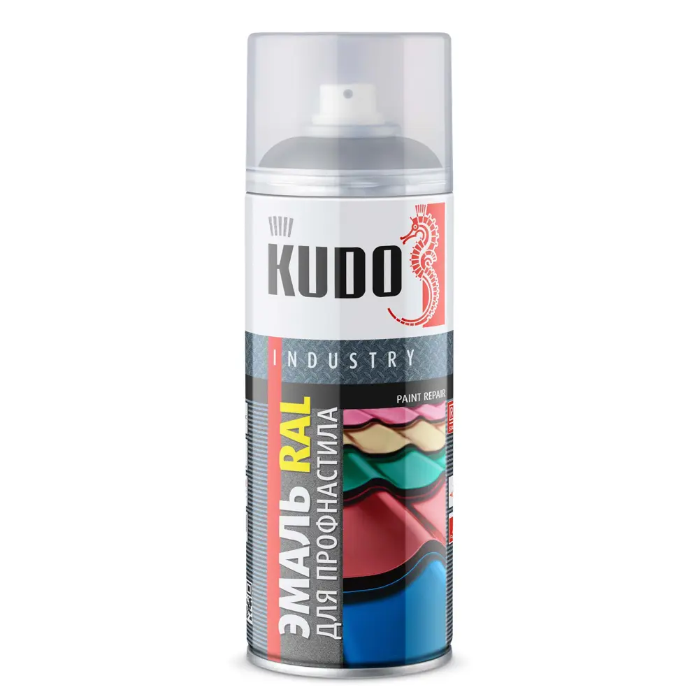 Эмаль аэрозольная для металлочерепицы KUDO акриловая глянцевая цвет серо-графитовый 520 мл STLM-2163817