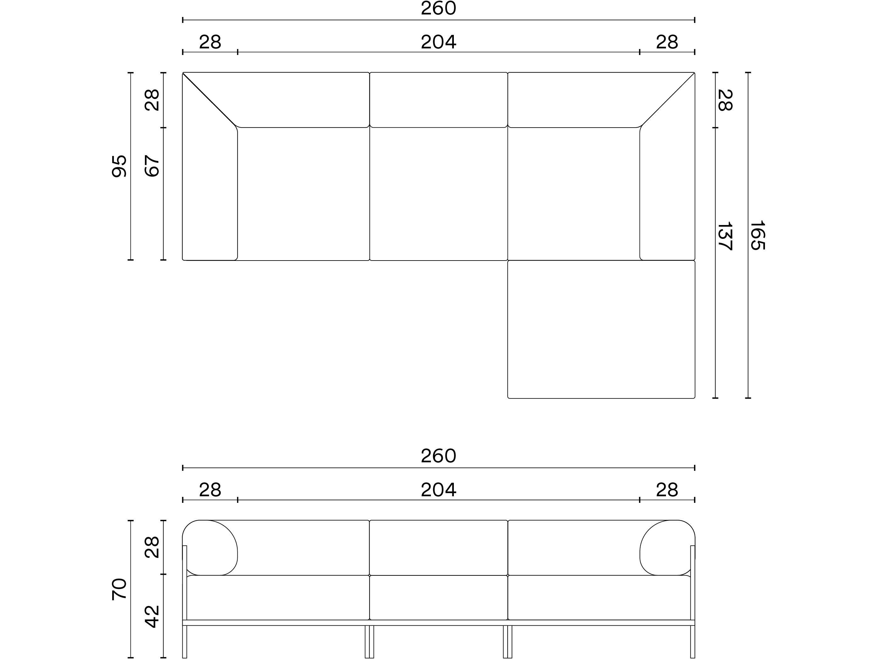 Угловой диван с шезлонгом 3 места Noah Living ARCH-00058592 - Вид №12