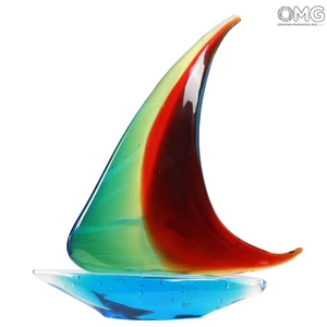 328 ORIGINALMURANOGLASS Скульптура Синий Парусник - муранское стекло OMG 30 см